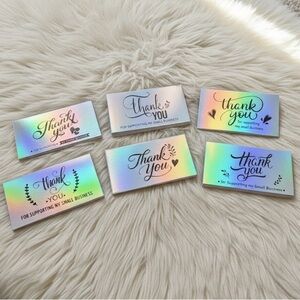 50 Holographic Thank You Cards